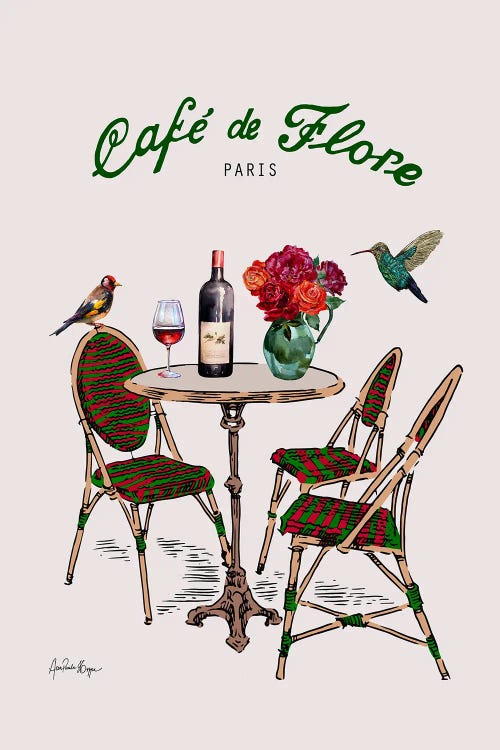 Wine Time In Café De Flore by Ana Paula Hoppe wall art