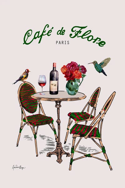 Ana Paula Hoppe: Wine Time In Café De Flore by Ana Paula Hoppe