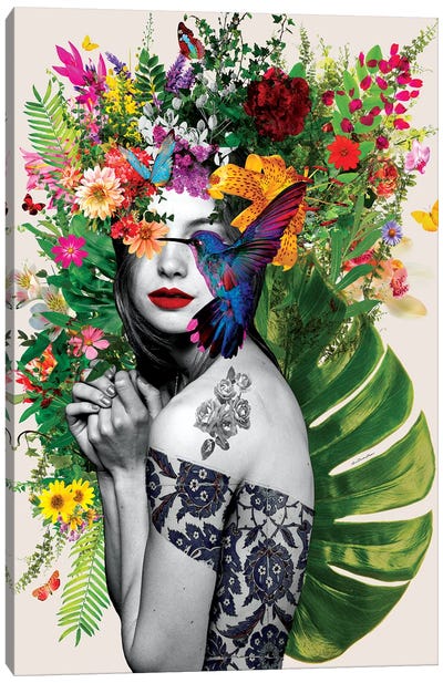 Chelsea Flowers Canvas Art Print - Multimedia Portraits