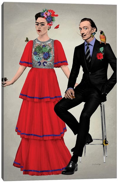Frida & Dali Canvas Art Print - Salvador Dali