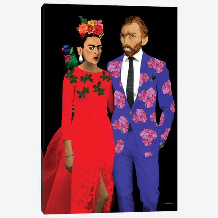 Frida & Van Gogh Canvas Print #APH28} by Ana Paula Hoppe Canvas Artwork
