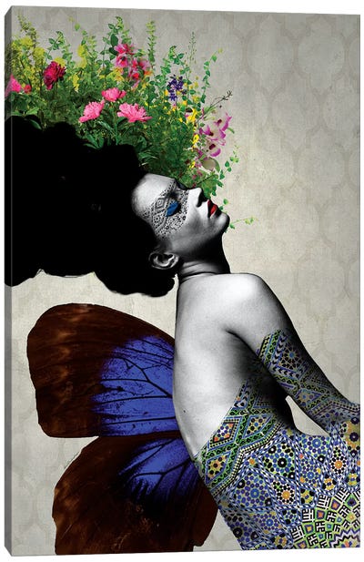 Kate Flowers Canvas Art Print - Butterfly Art