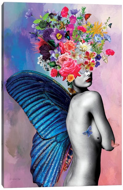 Amora Flowers Canvas Art Print - Art by Hispanic & Latin American Artists