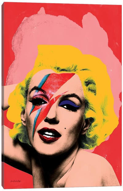 Marilyn Bowie Canvas Art Print - Model & Fashion Icon Art