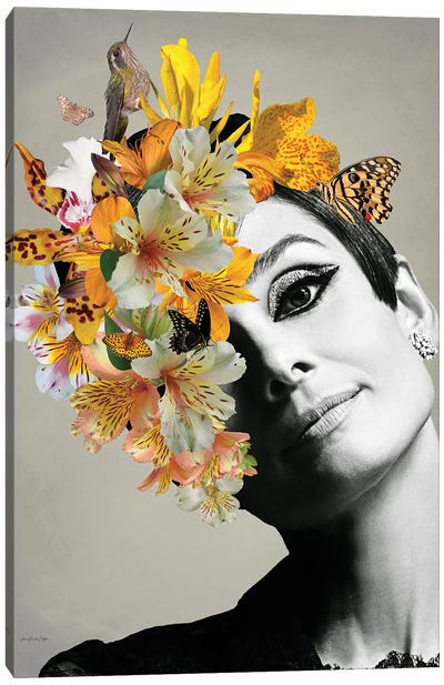 Audrey Yellow Canvas Art Print - Butterfly Art