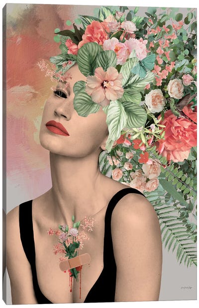 Piaf Canvas Art Print - Multimedia Portraits
