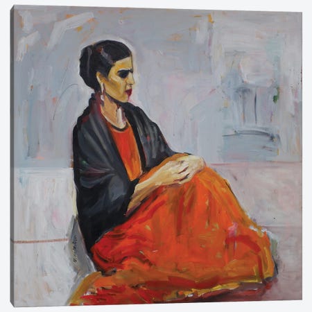 Frida Alone Canvas Print #APM5} by Arun Prem Canvas Art