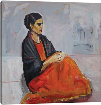 Frida Alone Canvas Art Print - Arun Prem