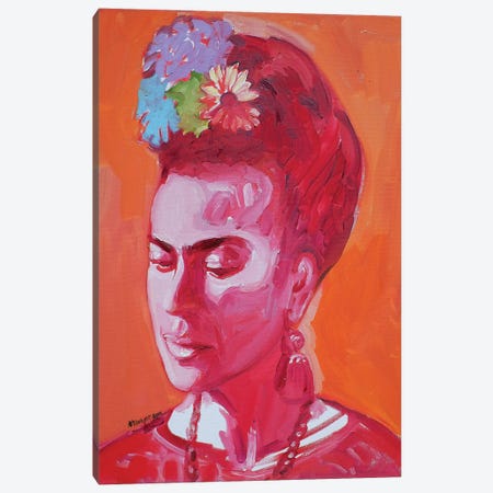 Frida Looking In Canvas Print #APM8} by Arun Prem Art Print