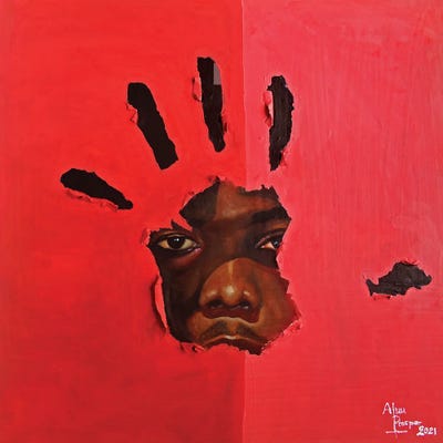 Stressed by Aluu Prosper framed canvas print