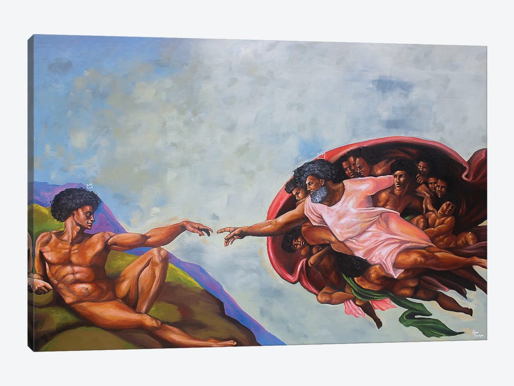 The Creation Of Adam by Aluu Prosper 1-piece Canvas Wall Art