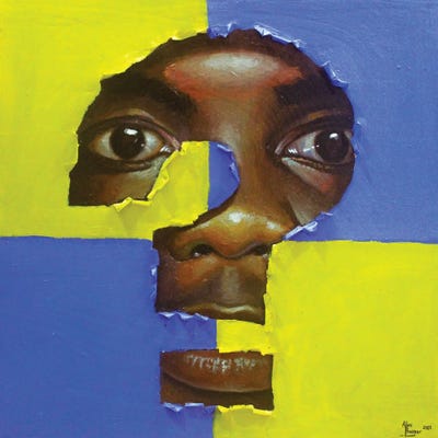 Composition III by Aluu Prosper framed canvas print