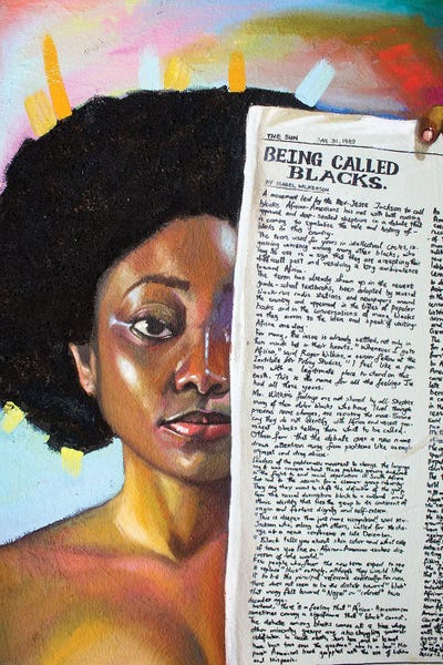 Gabriella's Day Thoughts by Aluu Prosper framed canvas print