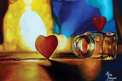 Jar Of Hearts by Aluu Prosper framed canvas print