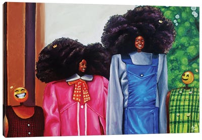 Happy Sisters Canvas Art Print - Black Joy