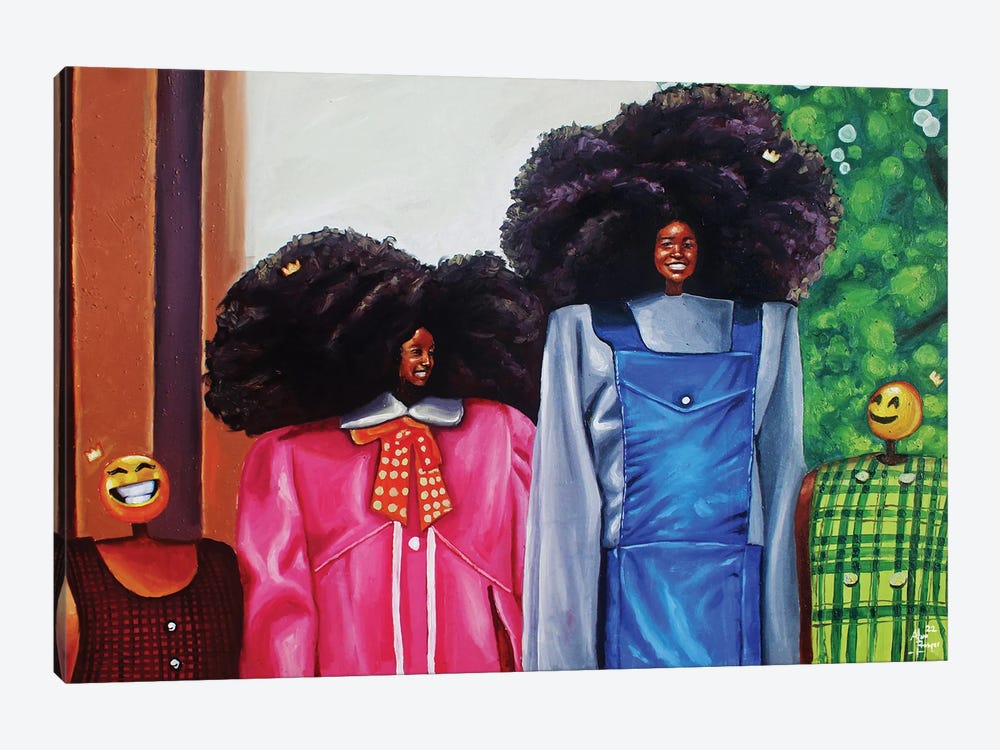 Happy Sisters by Aluu Prosper 1-piece Canvas Wall Art