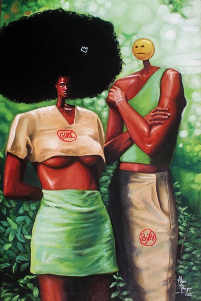 Cross Siblings by Aluu Prosper framed canvas print