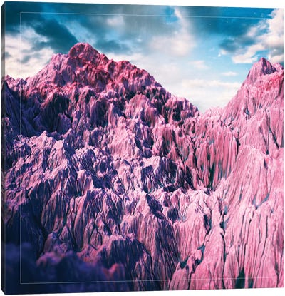 Pink Mountains Canvas Art Print - Canyon Art