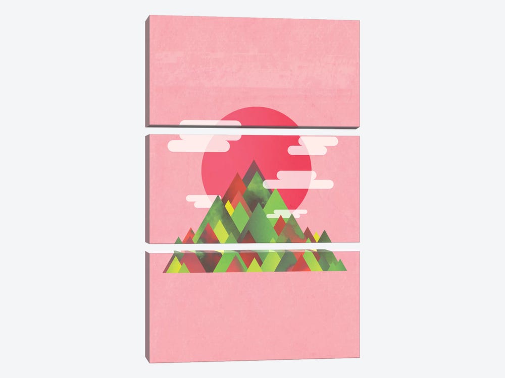 Pink Peaks by Adam Priester 3-piece Canvas Print