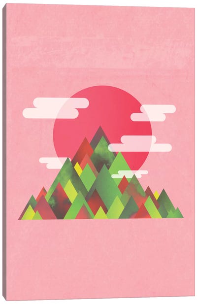 Pink Peaks Canvas Art Print - Fresh & Funky Greenery
