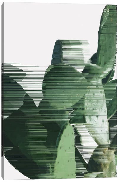 Sorted Cactus Canvas Art Print - Glitch Effect