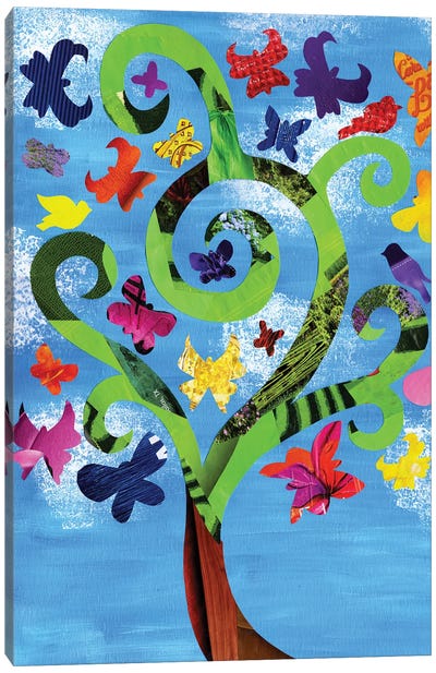 Butterfly Tree Canvas Art Print - Artpoptart