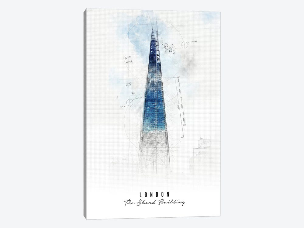Shard Building - London by ArtPrintsVicky 1-piece Canvas Art Print