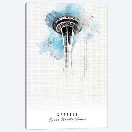 Space Needle - Seattle Canvas Print #APV103} by ArtPrintsVicky Canvas Art