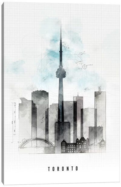 Toronto Urban Canvas Art Print - ArtPrintsVicky