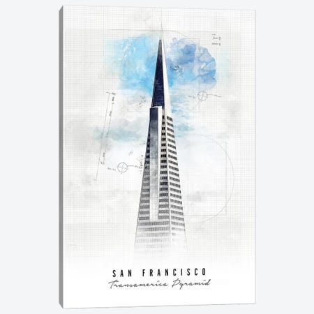 Transamerica Pyramid - San Francisco Canvas Print #APV109} by ArtPrintsVicky Canvas Art