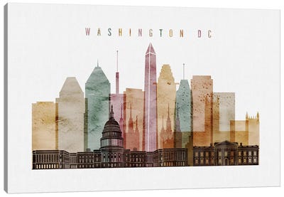 Washington, DC Watercolor I Canvas Art Print - ArtPrintsVicky