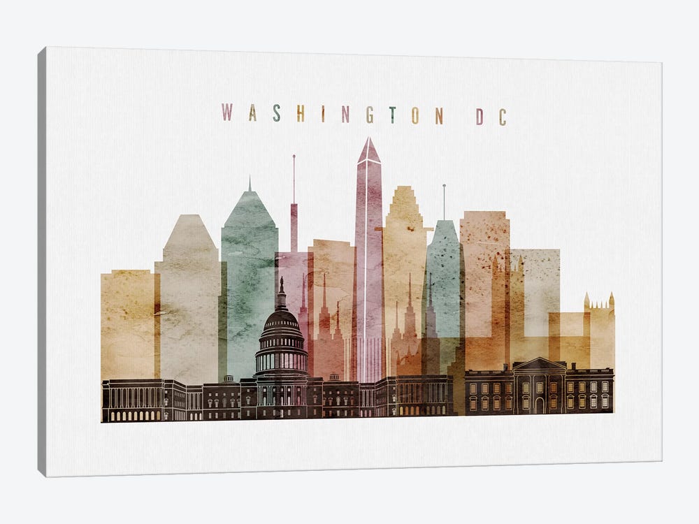Washington, DC Watercolor I by ArtPrintsVicky 1-piece Art Print