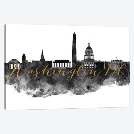 Washington, DC in Black & White Canvas Print #APV113} by ArtPrintsVicky Art Print