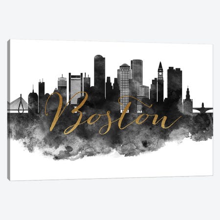 Boston in Black & White Canvas Print #APV11} by ArtPrintsVicky Art Print