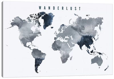 World Map Wanderlust VII Canvas Art Print - ArtPrintsVicky