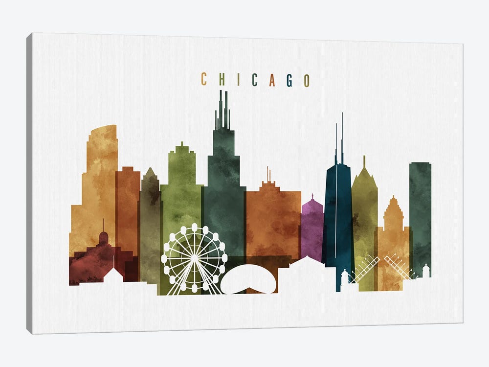 Chicago Skyline by ArtPrintsVicky 1-piece Canvas Artwork