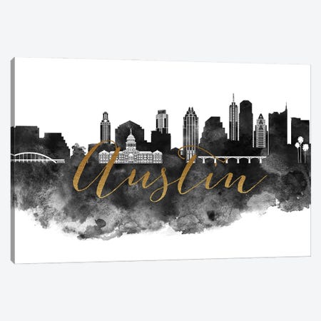 Austin Texas Skyline Canvas Print #APV155} by ArtPrintsVicky Canvas Artwork