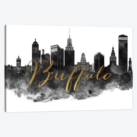 Buffalo New York Skyline Canvas Print #APV157} by ArtPrintsVicky Canvas Artwork