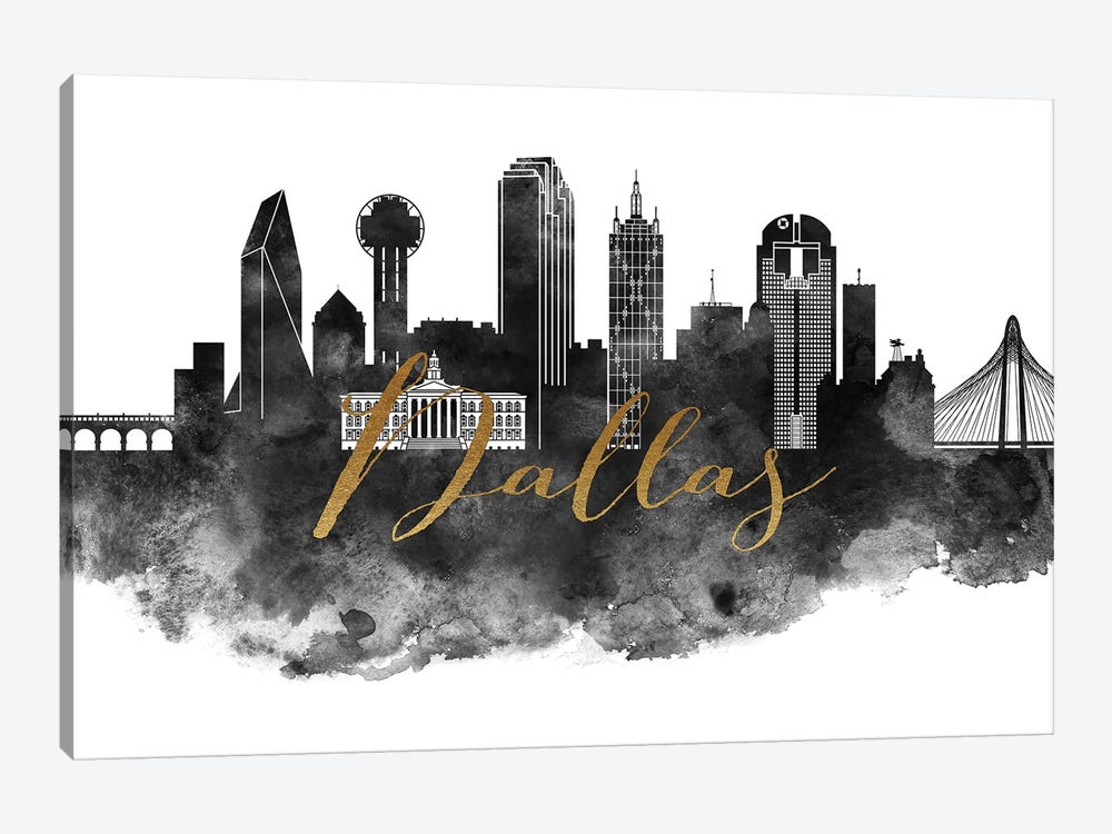 Dallas Texas Skyline by ArtPrintsVicky 1-piece Art Print