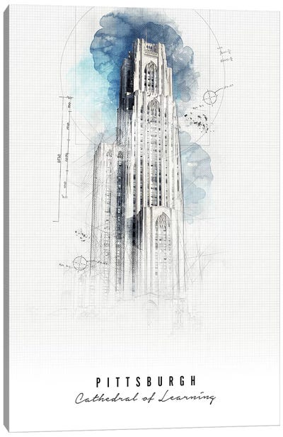 Cathedral Of Learning Canvas Art Print - ArtPrintsVicky