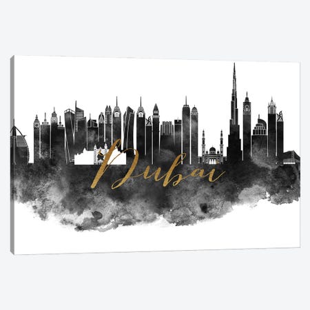 Dubai UAE Skyline Canvas Print #APV160} by ArtPrintsVicky Canvas Art
