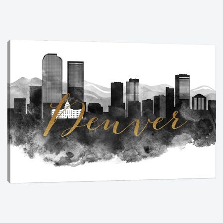 Denver Colorado Skyline Canvas Print #APV164} by ArtPrintsVicky Art Print