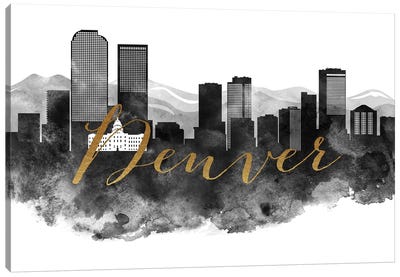 Denver Colorado Skyline Canvas Art Print - ArtPrintsVicky