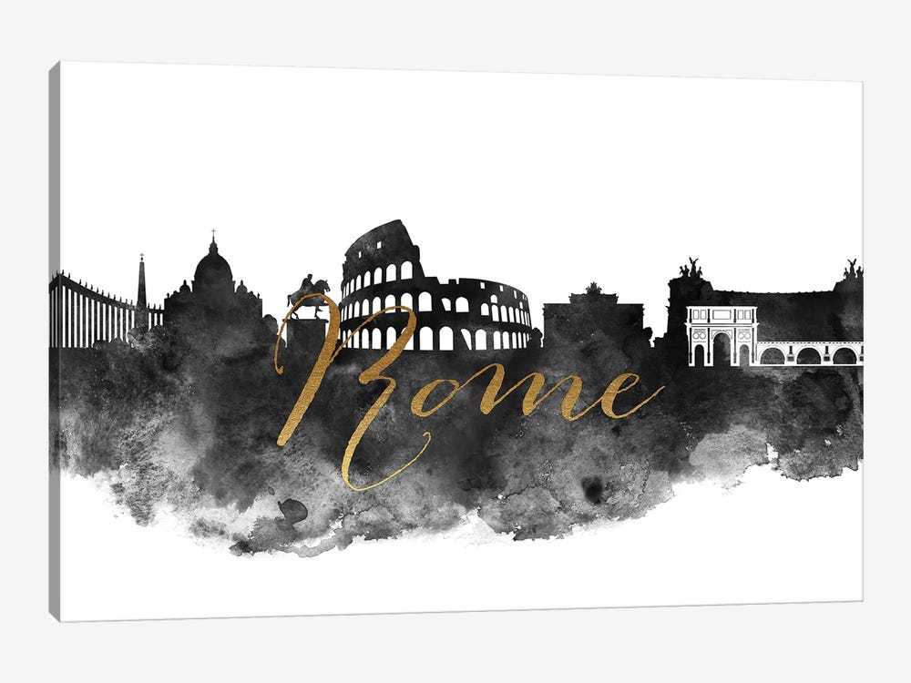 Rome Italy Skyline by ArtPrintsVicky 1-piece Canvas Wall Art