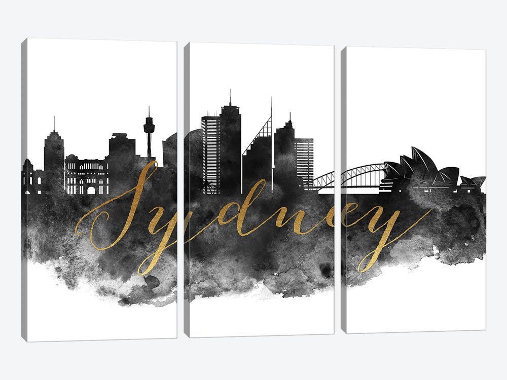 Sydney Australia Skyline by ArtPrintsVicky 3-piece Canvas Art