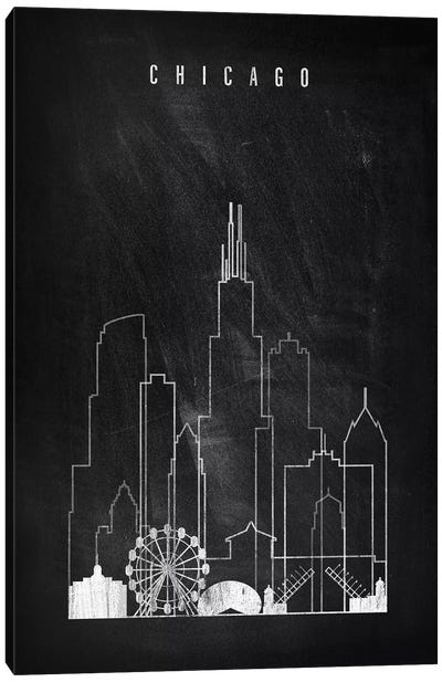 Chicago Chalkboard Canvas Art Print - ArtPrintsVicky