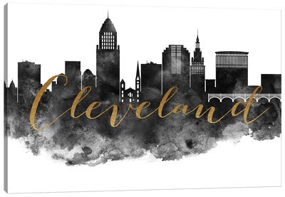 Cleveland in Black & White Canvas Art Print - Cleveland