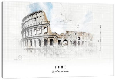 Colosseum - Rome Canvas Art Print - Ancient Ruins Art
