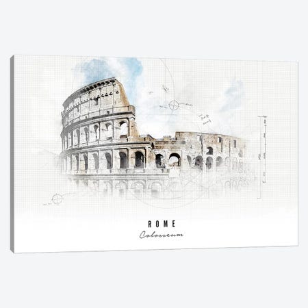 Colosseum - Rome Canvas Print #APV26} by ArtPrintsVicky Canvas Print
