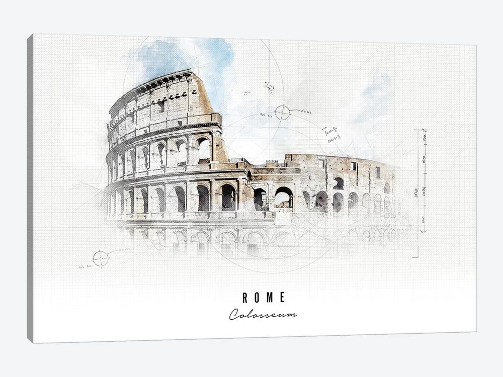 Colosseum - Rome by ArtPrintsVicky 1-piece Canvas Art Print
